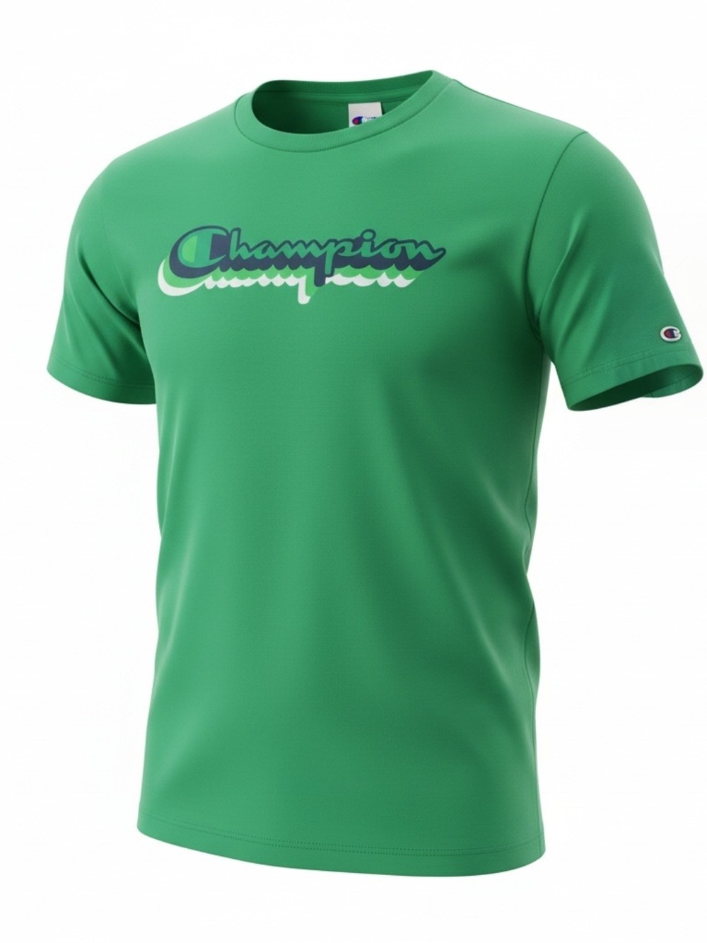 Champion Bright Green Logo Short-Sleeve Tee